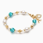 My Little Sunshine Birthstone, Baby/Children&#039;s Beaded Bracelet (All 12 Birthstones Available) - 14K Gold