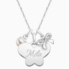 Butterfly &quot;Design Your Own&quot; Children&#039;s Necklace for Girls (50+ Optional Charms &amp; FREE Engraving) - Sterling Silver