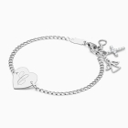 Heart of Gold, Christening/Baptism Baby/Children&#039;s Engraved ID Bracelet - 14K White Gold