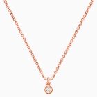 My 1st Diamond, Children&#039;s Necklace with Genuine Diamond (Includes Chain) - 14K Rose Gold