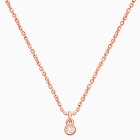 My 1st Diamond, Teen&#039;s Necklace with Genuine Diamond (Includes Chain) - 14K Rose Gold