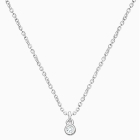 My 1st Diamond, Children&#039;s Necklace with Genuine Diamond (Includes Chain) - 14K White Gold