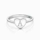 Heart Signet, Engraved Children&#039;s First Holy Communion Ring for Girls (FREE Personalization) - Sterling Silver