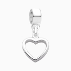 Open Heart, Sterling Silver Deep Heart Silhouette - Children&#039;s Adoré™ Dangle Charm