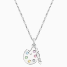 Little Artist, Children&#039;s Painter&#039;s Palette Necklace for Girls - Sterling Silver