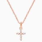 Shining Cross, Pavé CZ Mother&#039;s Necklace (Includes Chain) - 14K Rose Gold
