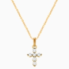 Glory &amp; Grace Cross with Genuine Diamonds, Boy&#039;s Necklace (Includes Chain) - 14K Gold