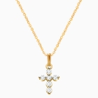 Glory &amp; Grace Cross with Genuine Diamonds, Teen&#039;s Necklace (Includes Chain) - 14K Gold