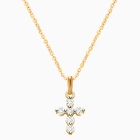 Glory &amp; Grace Cross with Genuine Diamonds, Mother&#039;s Necklace (Includes Chain) - 14K Gold
