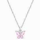 Gia™ Baby Butterfly, Pink CZ Children&#039;s Necklace for Girls - Sterling Silver