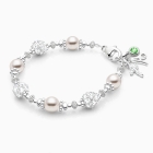 Princess Cross, Christening/Baptism Baby/Children&#039;s Beaded Bracelet for Girls - Sterling Silver