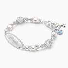  Princess Cross, Christening/Baptism Baby/Children&#039;s Engraved Bracelet for Girls - Sterling Silver