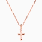 Beautifully Beveled Cross, Mother&#039;s Necklace for Women - 14K Rose Gold