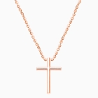 Rounded Cross, Children&#039;s Necklace (Includes Chain) - 14K Rose Gold