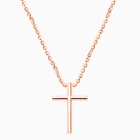 Rounded Cross, Teen&#039;s Necklace (Includes Chain) - 14K Rose Gold