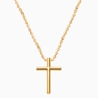 Rounded Cross, Teen&#039;s Necklace (Includes Chain) - 14K Gold