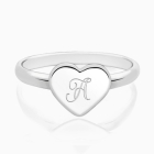 Heart Signet, Engraved Children&#039;s First Holy Communion Ring for Girls (FREE Personalization) - Sterling Silver