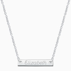 Small Bar, Engraved Children&#039;s Necklace for Girls (FREE Personalization) - Sterling Silver