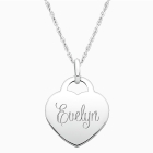 Small Heart, Engraved Children&#039;s Necklace for Girls (FREE Personalization) - Sterling Silver