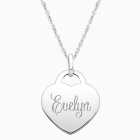 Small Heart, Engraved Teen&#039;s Necklace for Girls (FREE Personalization) - Sterling Silver