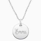 Small Round, Engraved Children&#039;s Pendant for Girls (FREE Personalization) - Sterling Silver