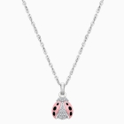 Love Bug, Children&#039;s Pink Ladybug Necklace for Girls - Sterling Silver