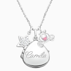 Teardrop Locket &quot;Design Your Own&quot; Teen&#039;s Necklace for Girls (50+ Optional Charms &amp; FREE Engraving) - Sterling Silver