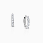 Timeless Pavé CZ 9mm Huggie Hoops, Christening/Baptism Baby/Children&#039;s Earrings - Sterling Silver