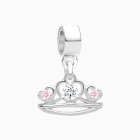Timeless Tiara, Sterling Silver Crown with Pink and Clear CZ&#039;s - Children&#039;s Adoré™ Dangle Charm
