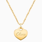 14K Gold Baby Heart, Engraved Children&#039;s Necklace for Girls (FREE Personalization) - 14K Gold