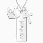 Design Your Own Pendant Grouping, Mother&#039;s Necklace for Women (50+ Optional Charms &amp; FREE Engraving) - Sterling Silver