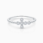 Walk by Faith, Clear CZ Cross Teen&#039;s Ring for Girls - Sterling Silver