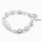 Crowned in Heaven, Christening/Baptism Baby/Children&#039;s Engraved Bracelet for Girls - Sterling Silver