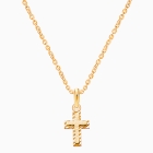 Beautifully Beveled Cross, Mother&#039;s Necklace for Women - 14K Gold