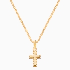 Beautifully Beveled Cross, Teen&#039;s Necklace for Girls - 14K Gold