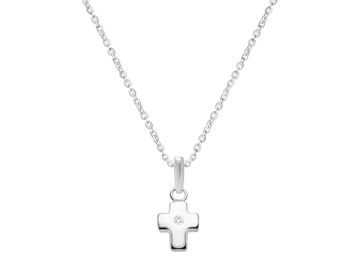 Children's cross necklace white gold on sale