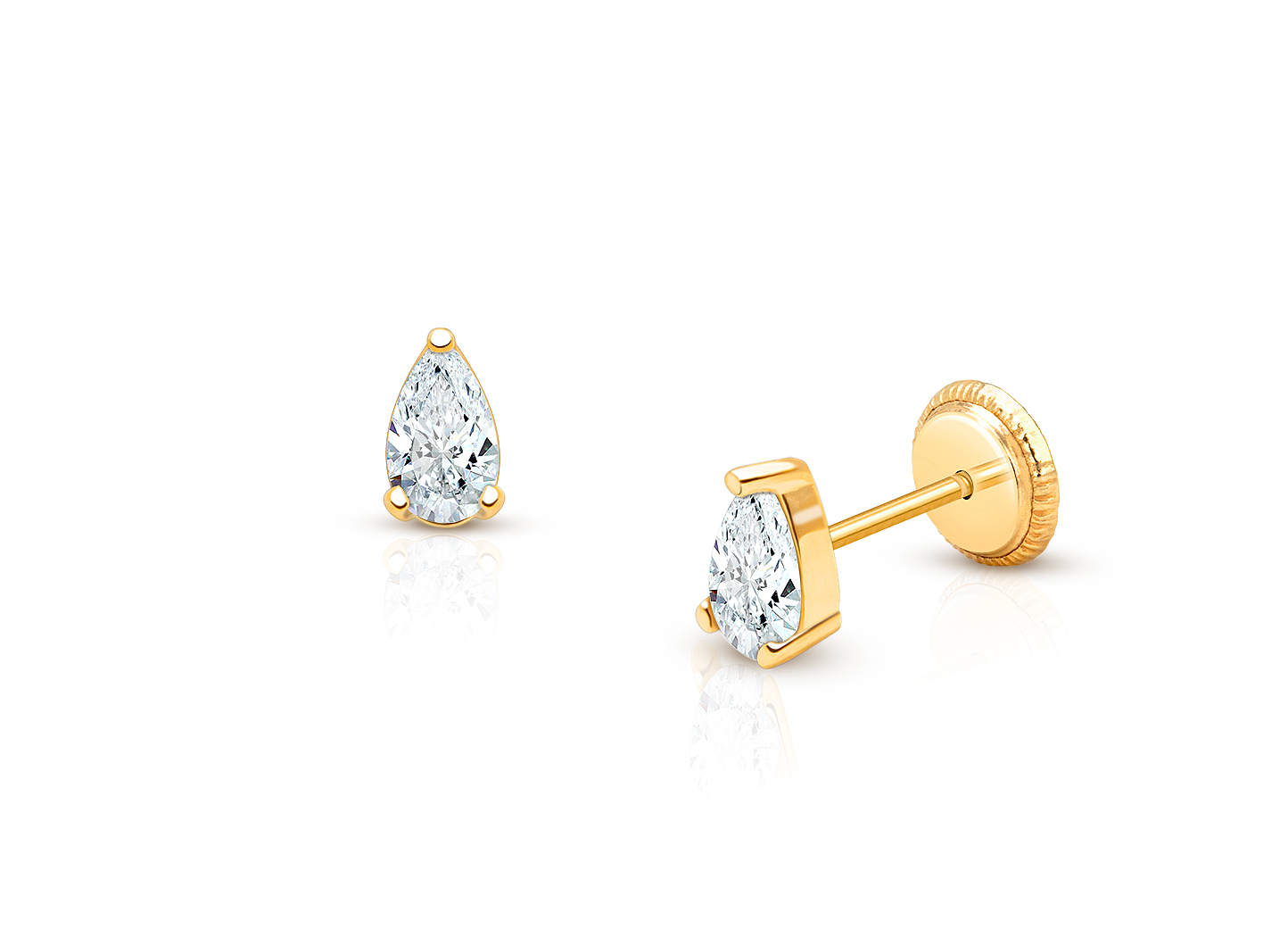 Baby diamond stud earrings screw back on sale