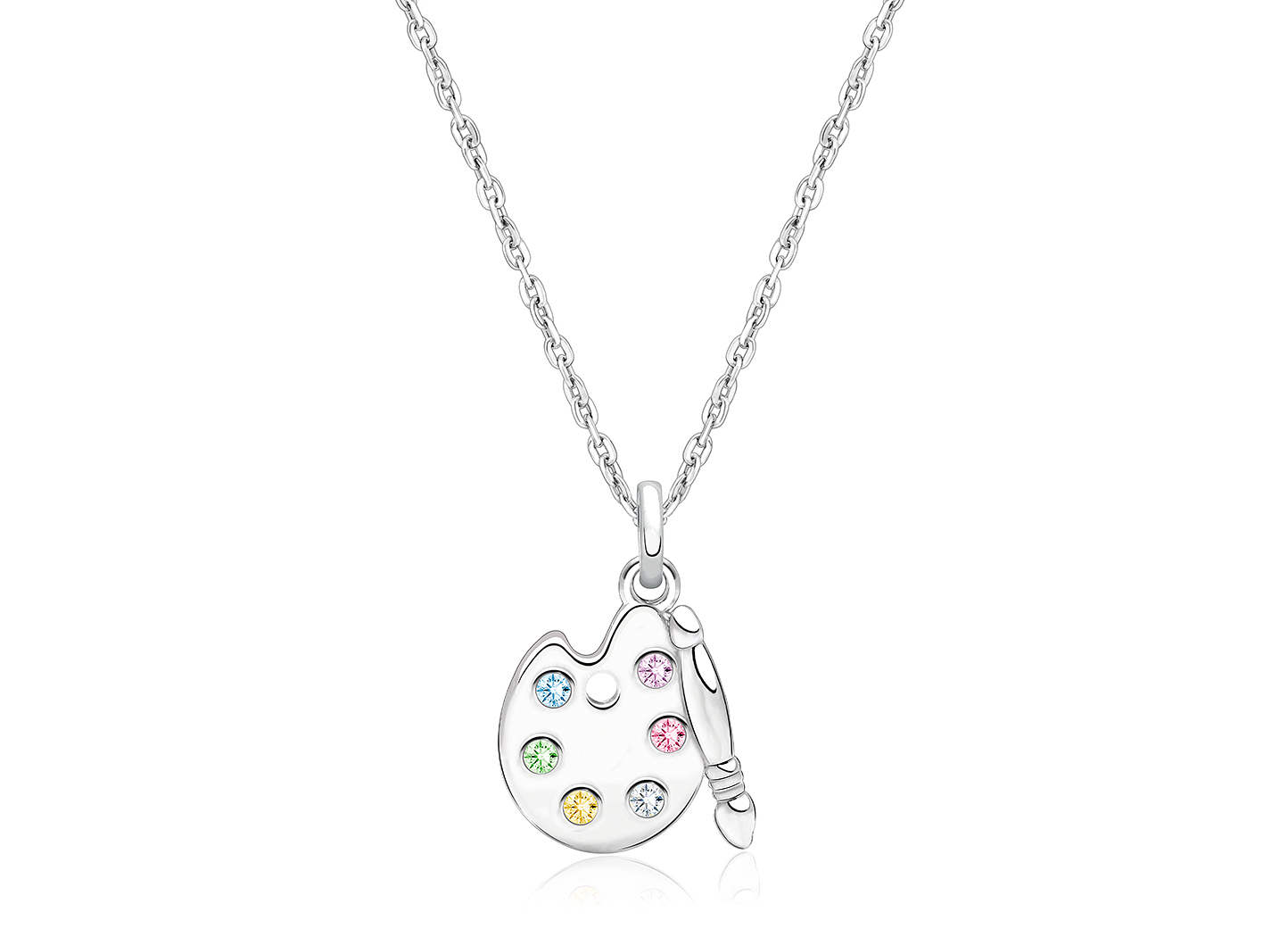 Little Artist Children s Painter s Palette Necklace for Girls Sterling Silver Children s Fine Jewelry Tiny Blessings