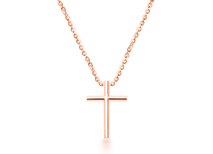 Rose gold cross necklace womens 2025