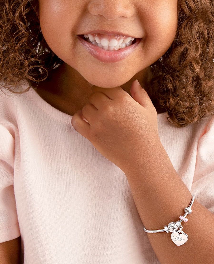 kids snake chain bracelets and charms