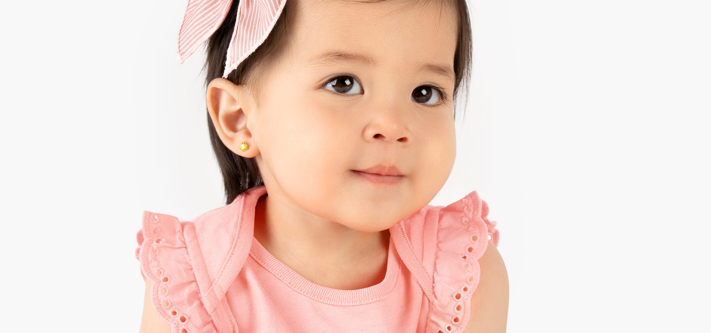 100% 14K Gold Birthstone Earrings for Children
