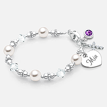 Christening Bracelet with Child's Name Engraved