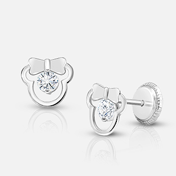 14k White Gold Ball Stud Earrings with Secure and Comfortable Screw Ba –  Art and Molly